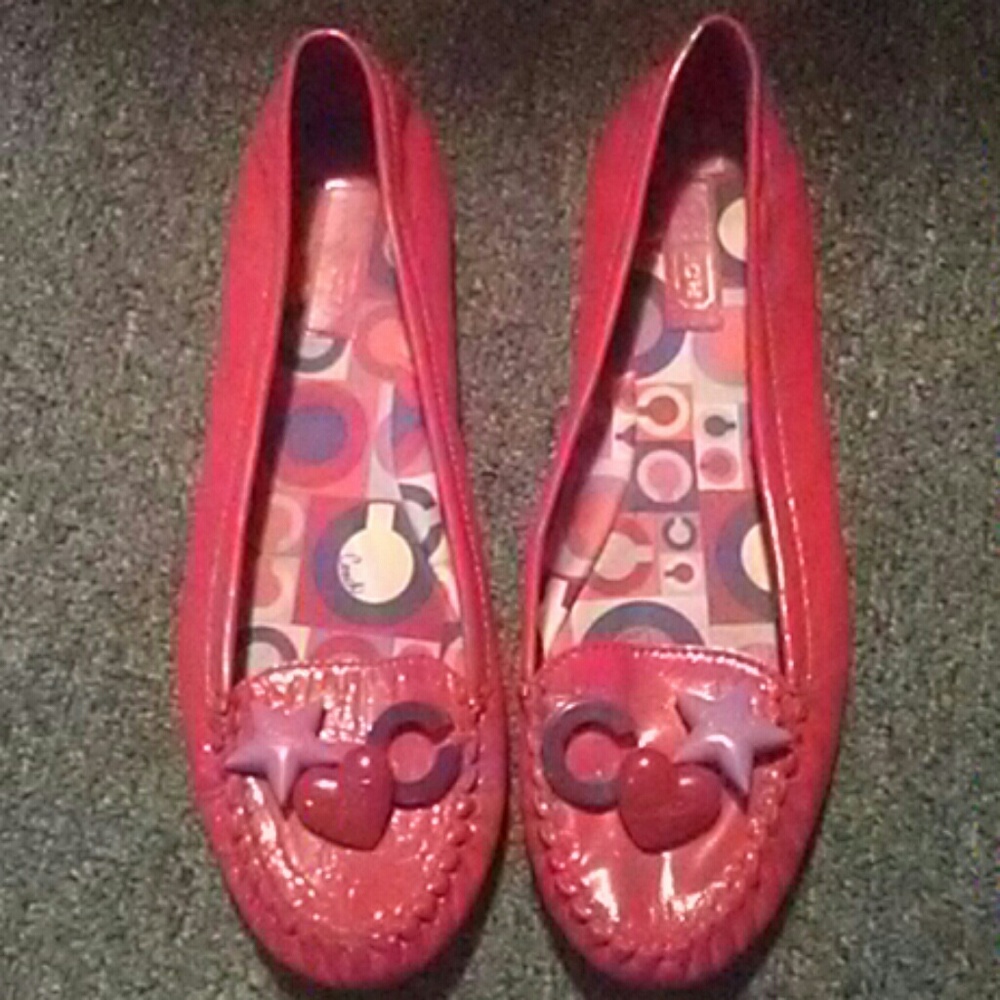 Coach Pandora pink flats used